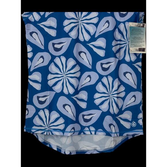 Gymwrap CloudKnit Everyday Tank Top Blue Floral Sleeveless Shirt Women’s Small - Picture 4 of 14